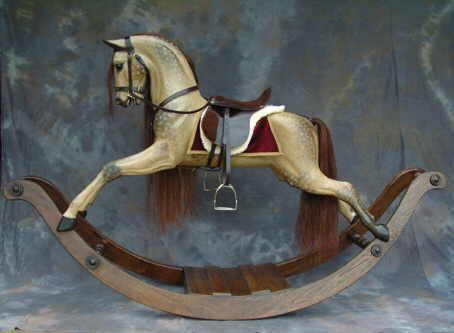 oatmeal dappled rocking horse